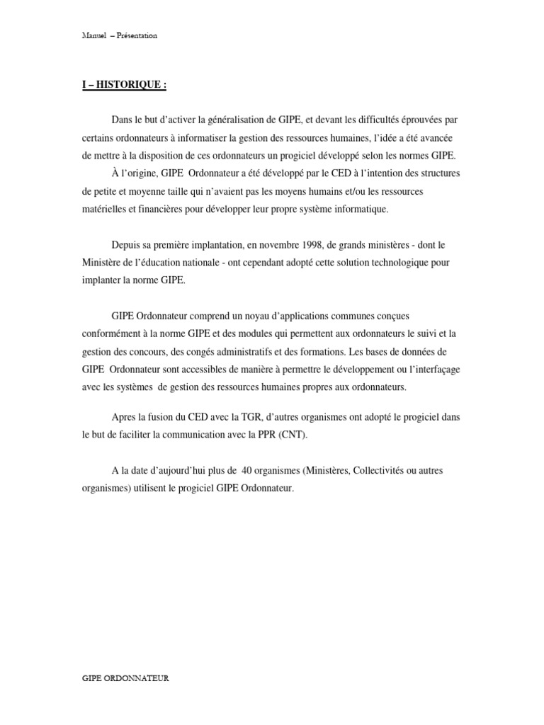 Présentation du progiciel GIPE Ordonnateur | PDF | Budget | Fichier ...