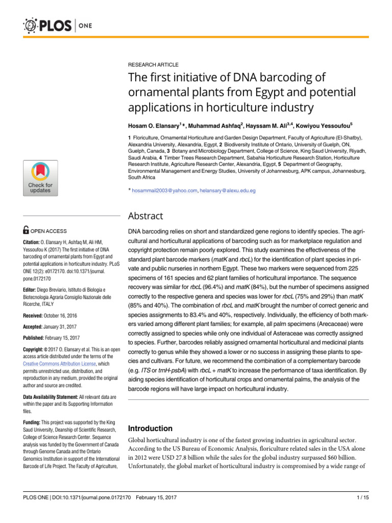 DNA Barcoding | PDF | Biology | Genetics