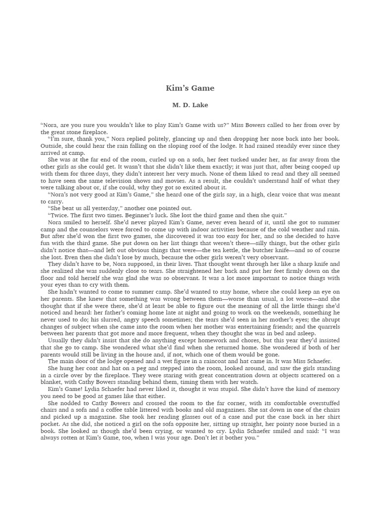 Kim's Game | PDF