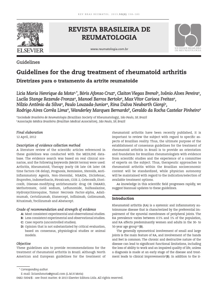 guideline | PDF | Rheumatoid Arthritis | Arthritis