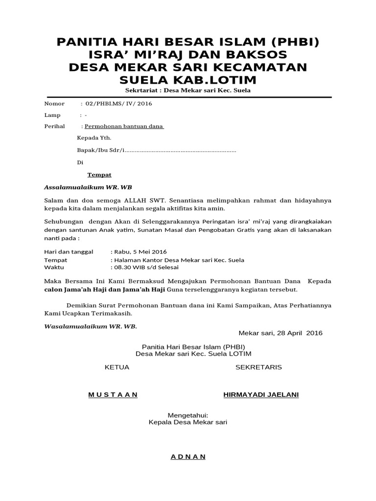 Permohonan Dana Phbi | PDF