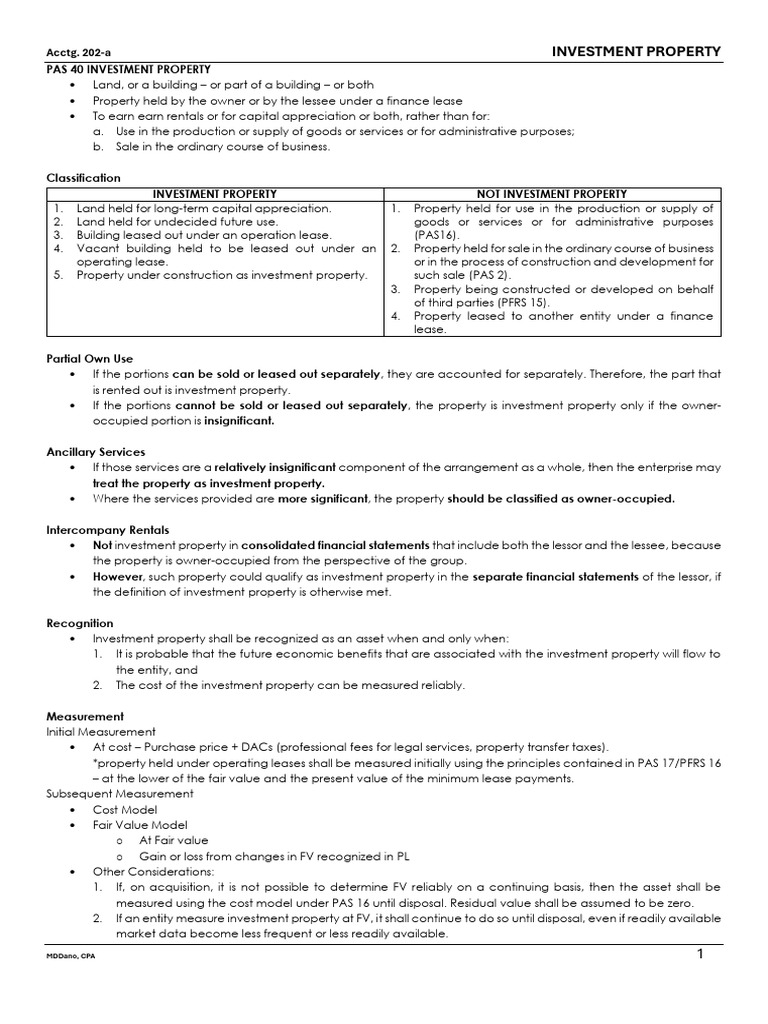 Understanding Investment Property Accounting | PDF | Fair Value | Lease