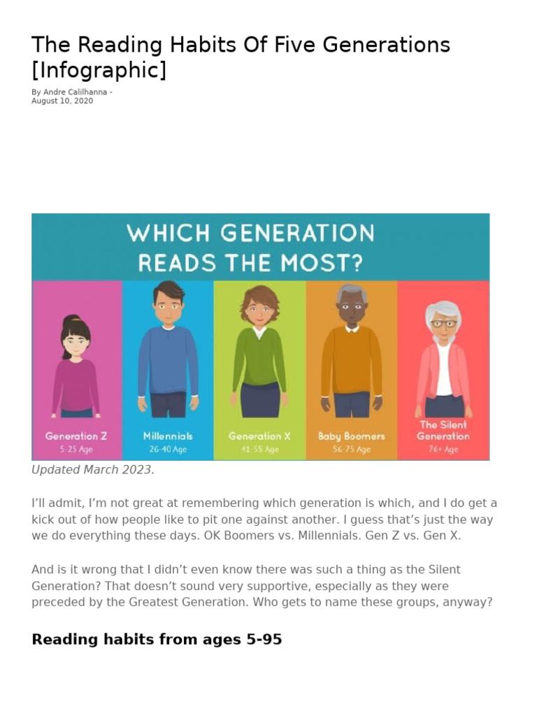 Reading Habits Across Five Generations | PDF