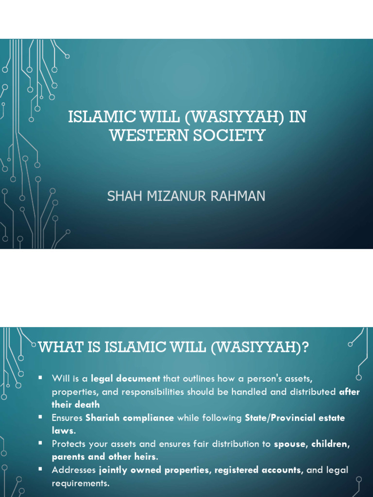 Islamic Will (Wasiyyah) in Ontario | PDF | Probate | Inheritance