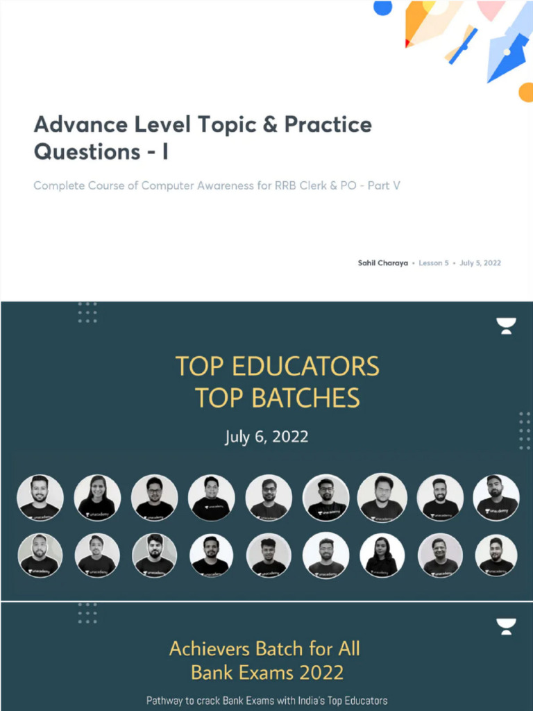 Advance Level Topic Practice Questions I With Anno | PDF