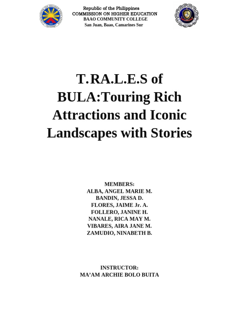 TERM-PAPER-PROJECT (Bula) .Docx-1-5 | PDF | Rice | Tourism