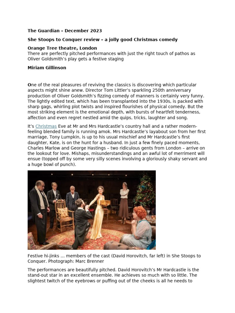 Reviews of She Stoops To Conquer | PDF