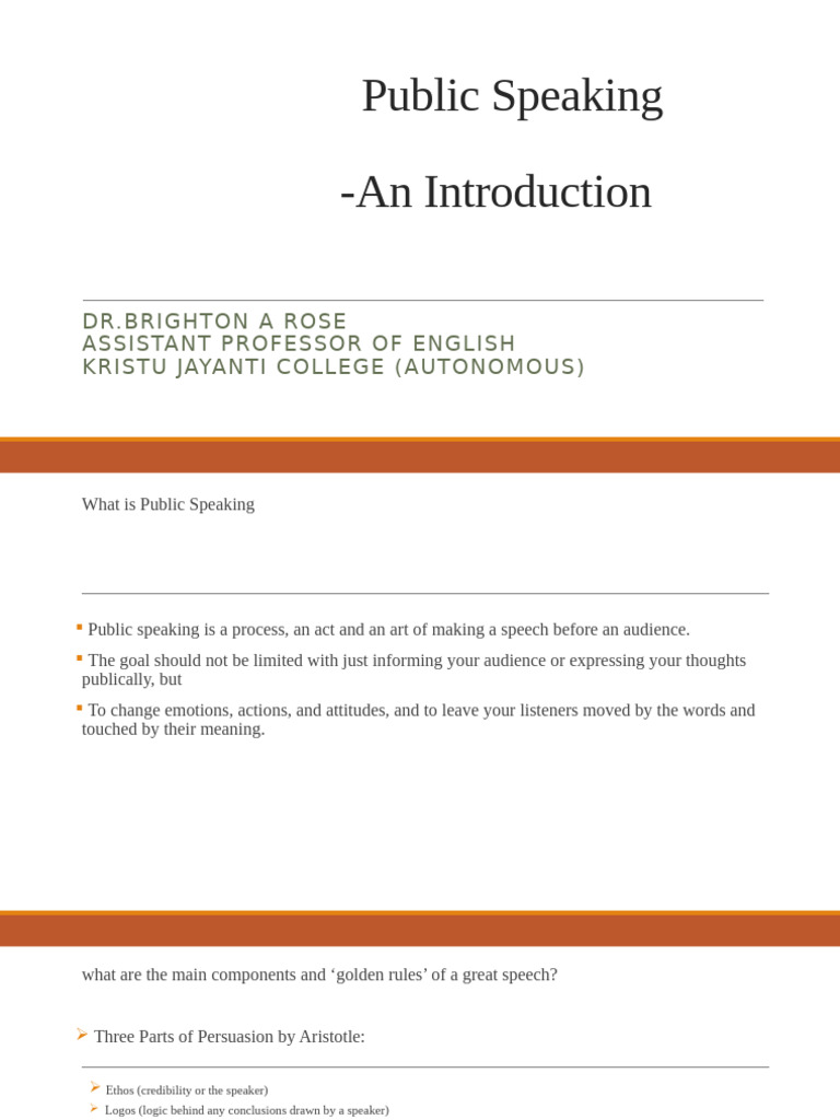 Essentials of Effective Public Speaking | PDF