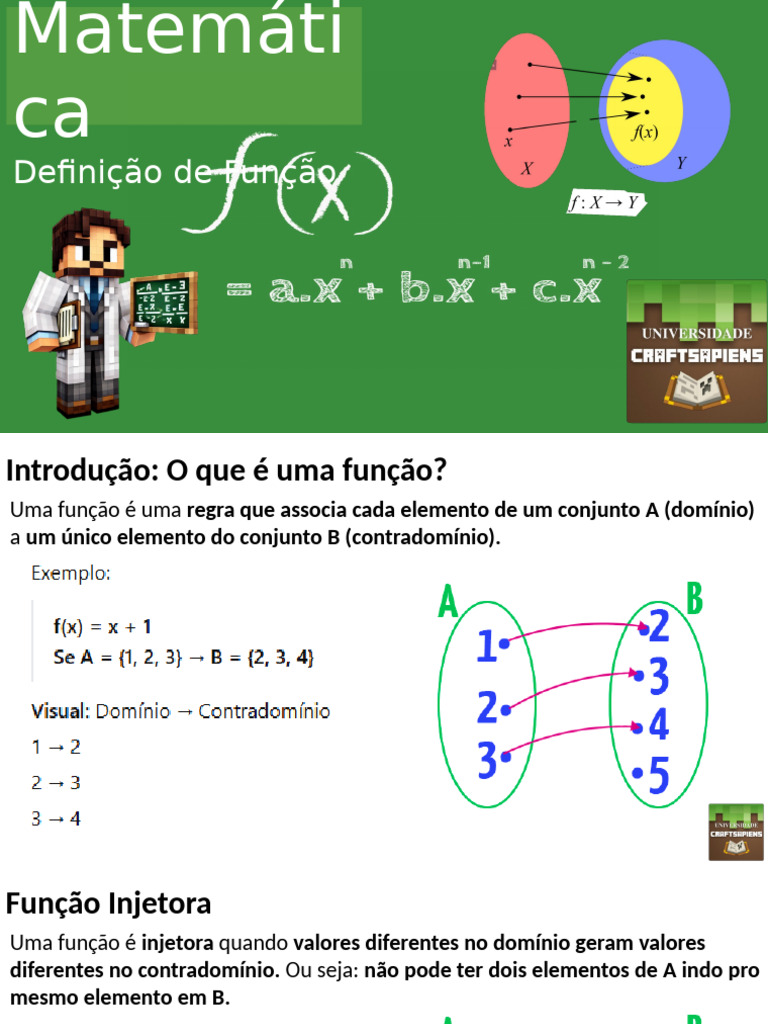 Matemática - Função Bijetora, Injetora, e Sobrejetora | PDF