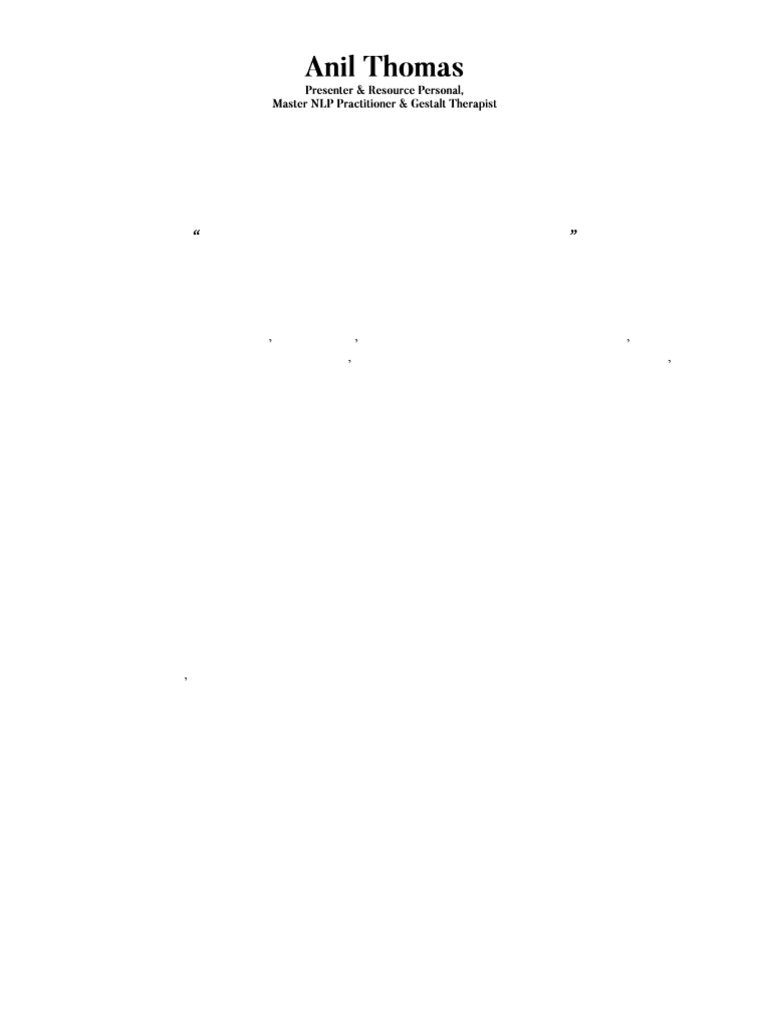 Understanding the NLP Meta Model | PDF | Neuro Linguistic Programming ...