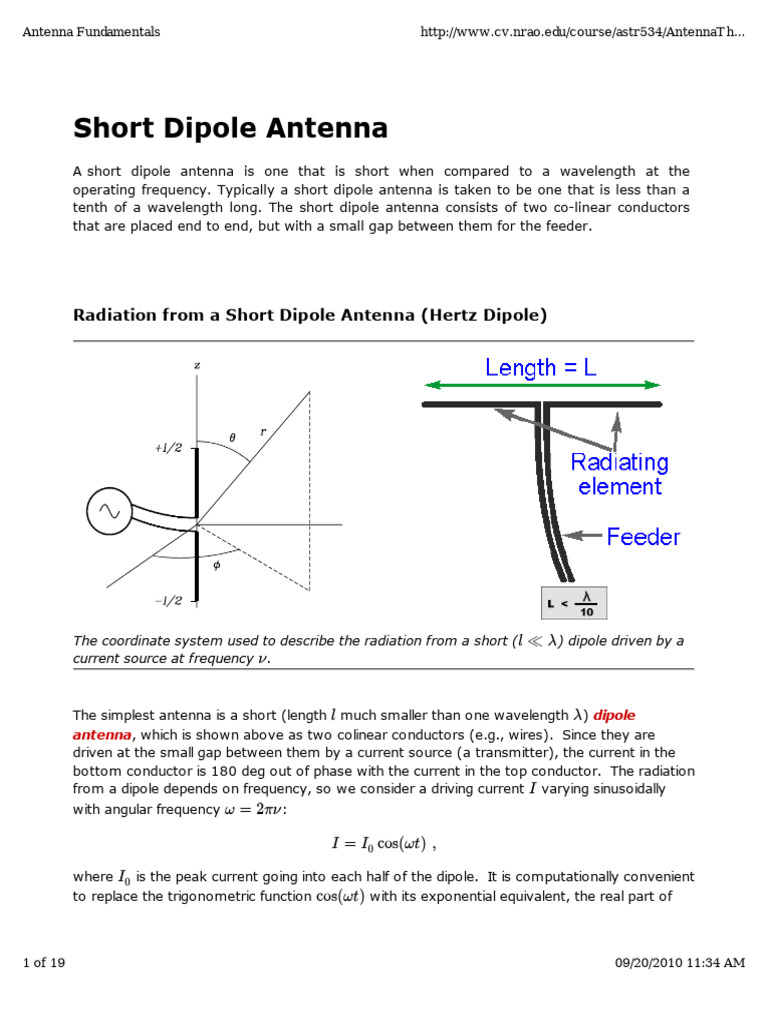 Radiation From Short Dipole Antenna | PDF | Polarization (Waves ...