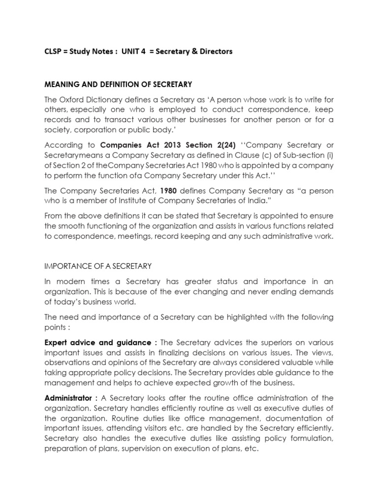 CLSP Study Notes Unit 4 | PDF | Legal Liability | Law Of Agency