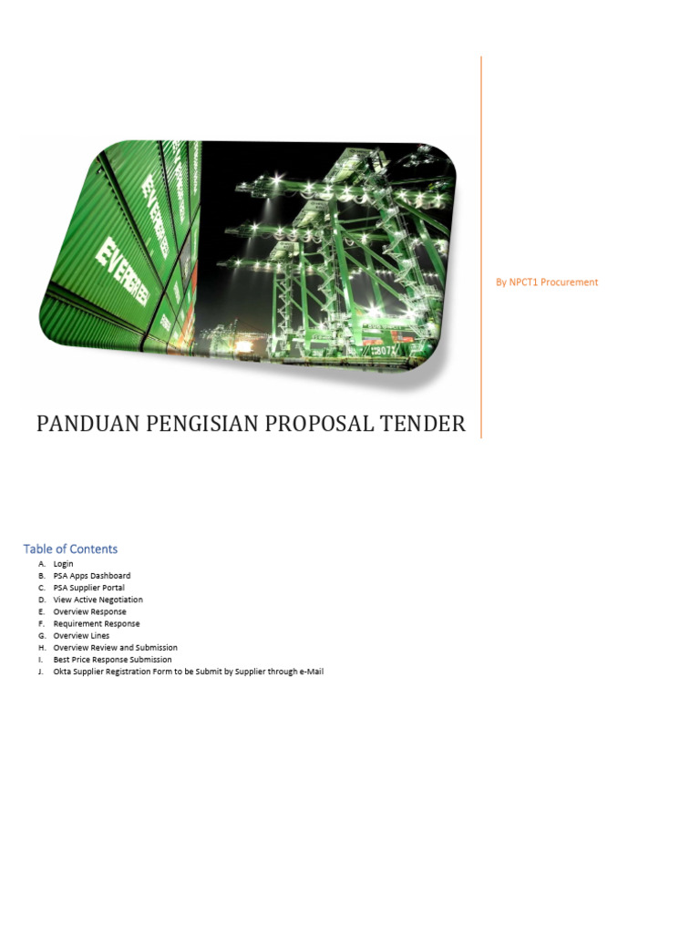 Panduan E-Procurement Tender Online | PDF