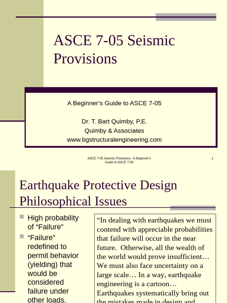 ASCE 7-05 Seismic Provisions Guide | PDF | Seismology | Elasticity ...