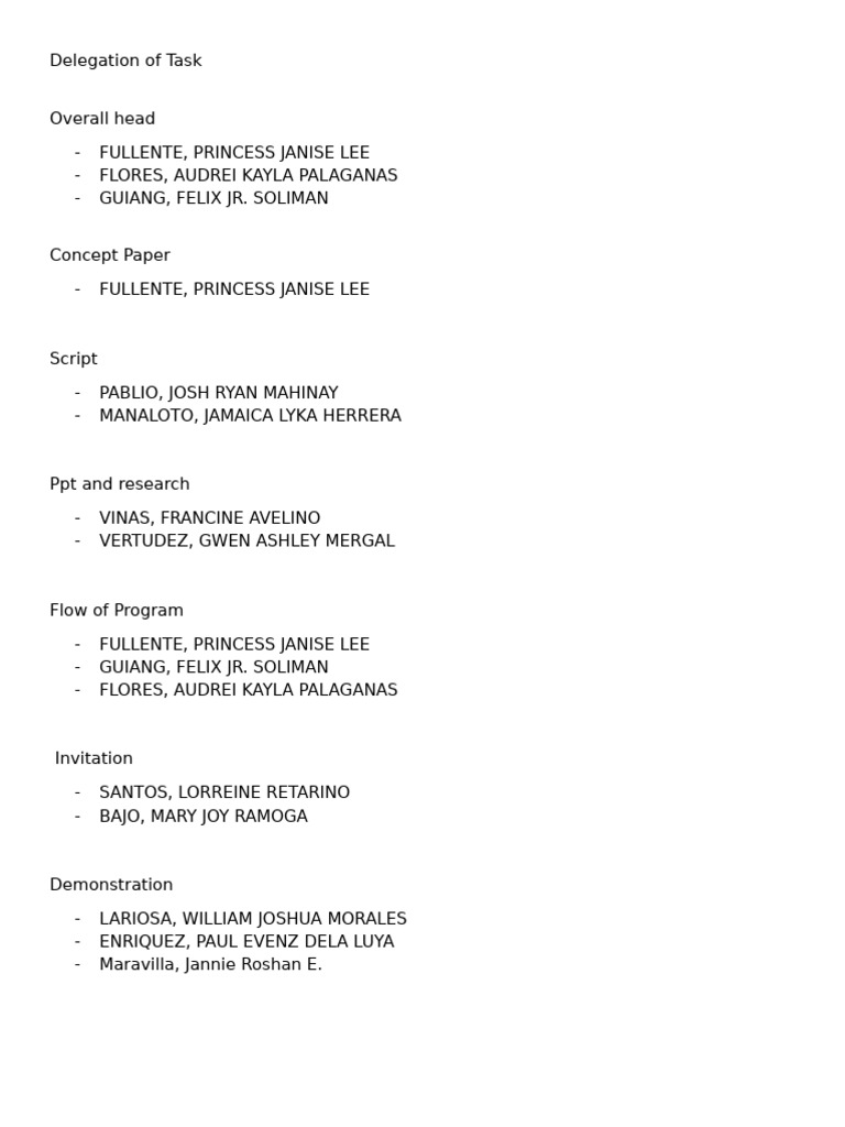 Task Delegation Overview | PDF