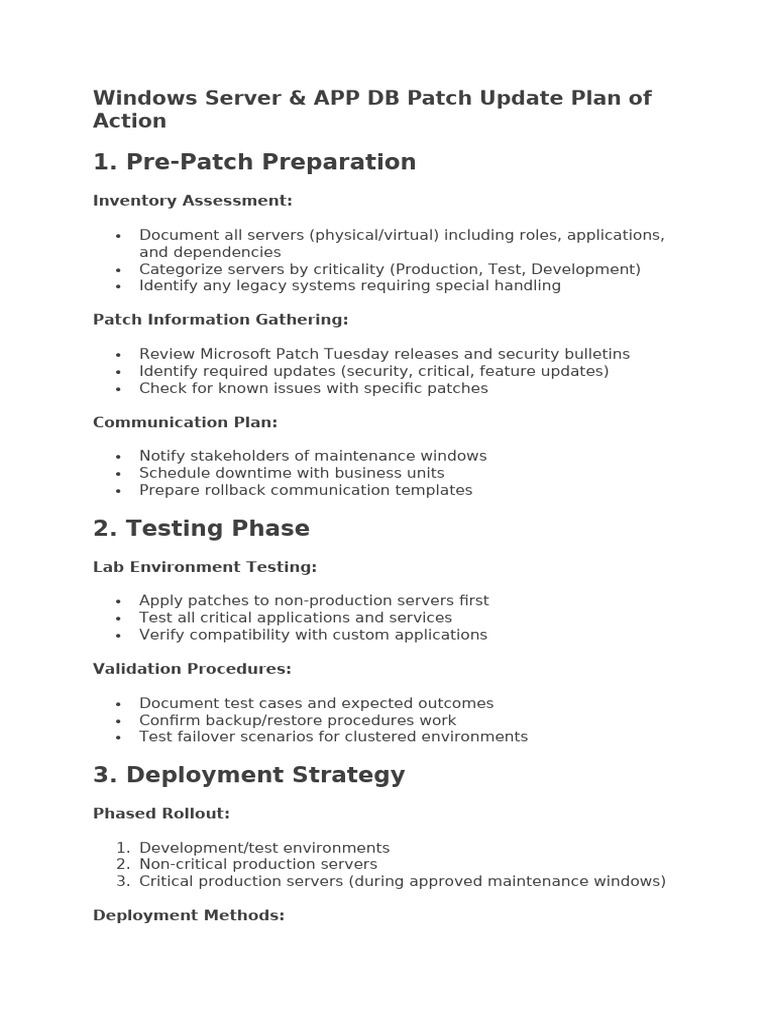 Windows Server Patching Process Guide | PDF | Server (Computing ...