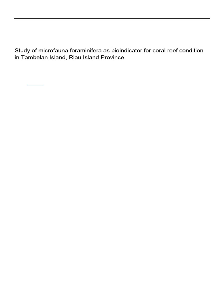 (Junita., Dkk. 2019) - Study of Microfauna Foraminifera As Bioindicator ...