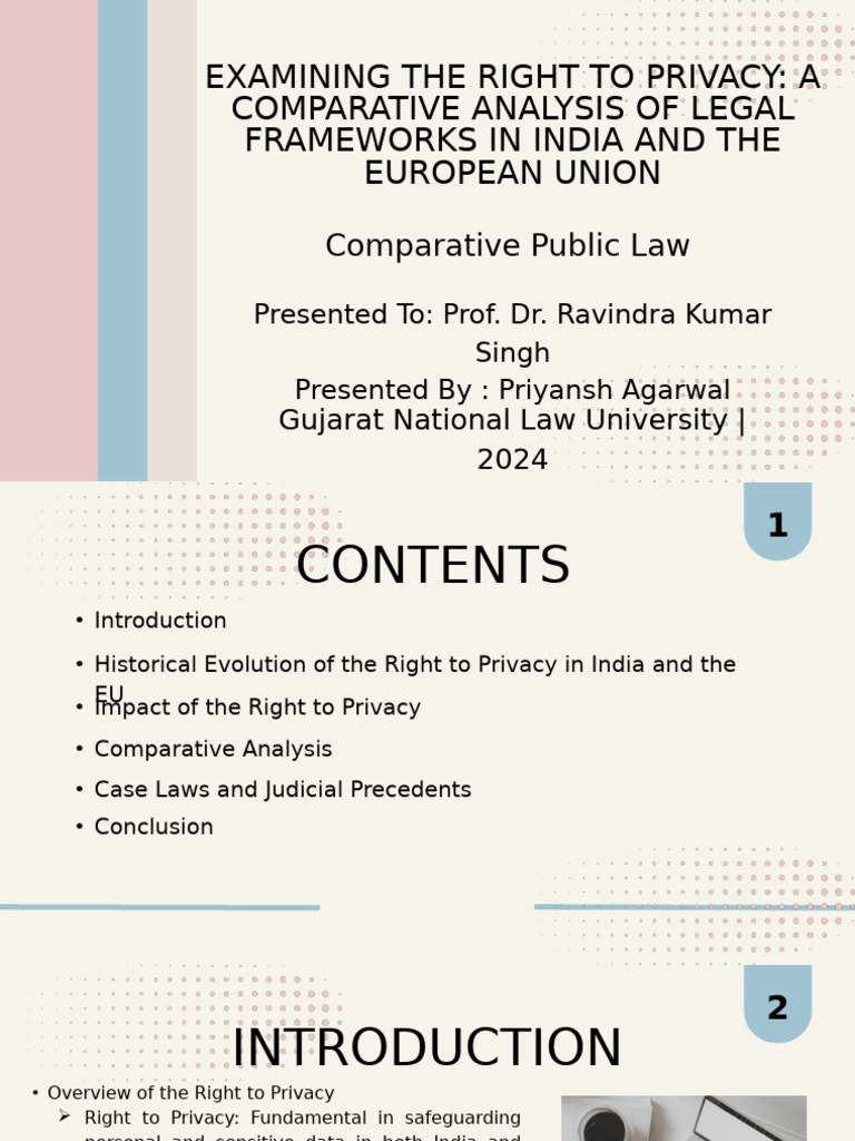 Examining The Right To Privacy A Comparative Analysis of Legal ...