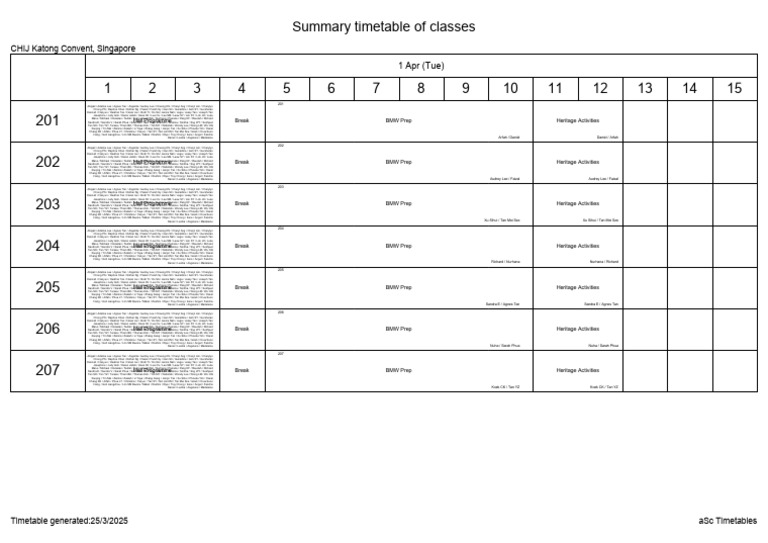 TT For 1 Apr (Tue) - Sec 2 - 25 Mar | PDF