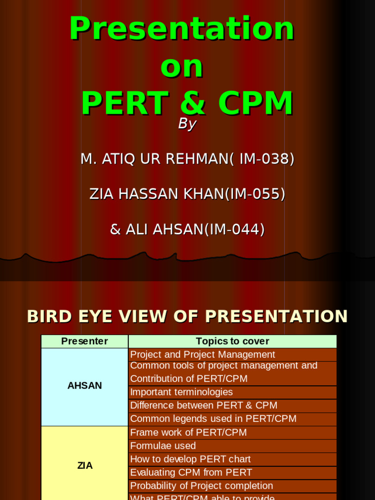PERT and CPM Project Management Guide | PDF | Projects | Project Management