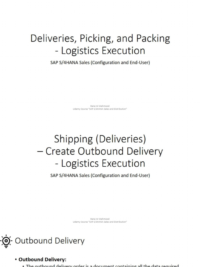 SAP S4HANA Sales and Distribution - Section | PDF