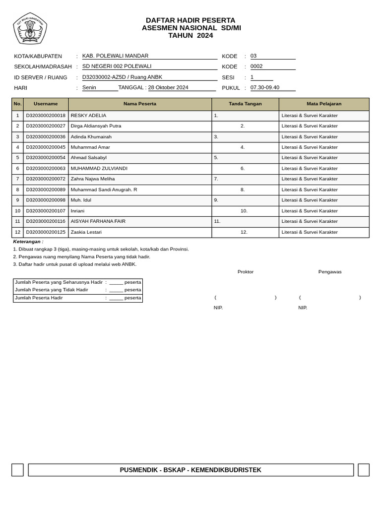 Absen Asliiiiii | PDF