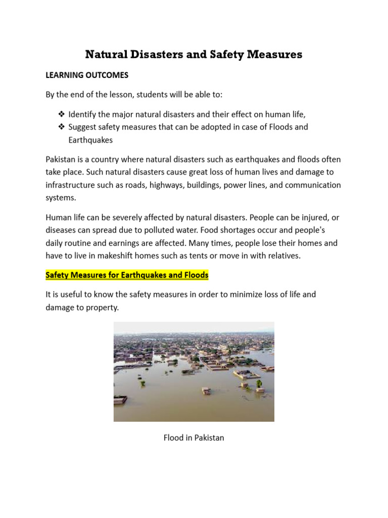 Natural Disasters Reading Content | PDF | Flood | Natural Disasters