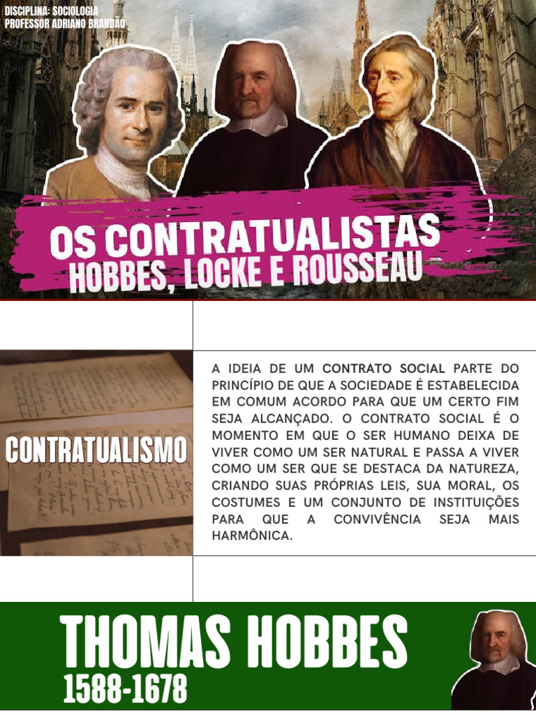 Contratualismo: Hobbes, Locke e Rousseau | PDF
