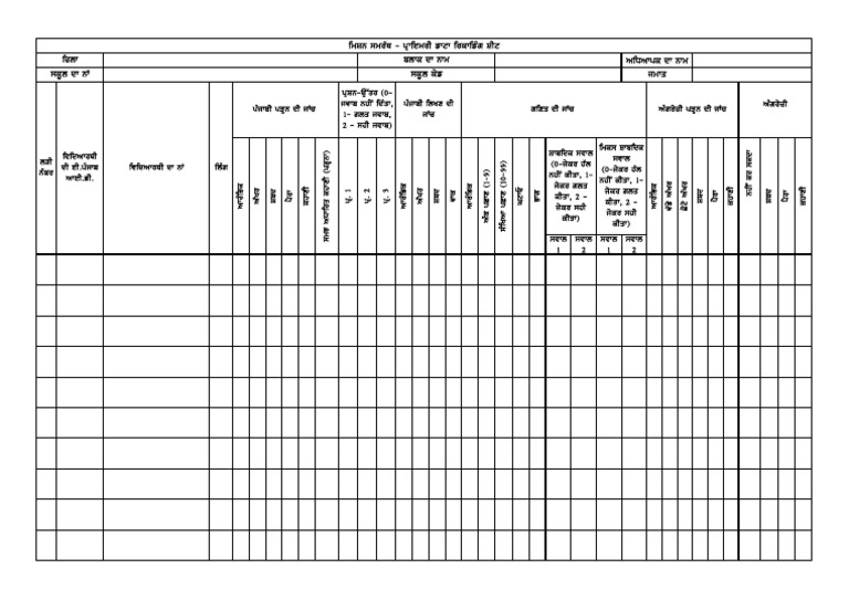 Samrath Primary Data Recording Sheet 1 Pdf