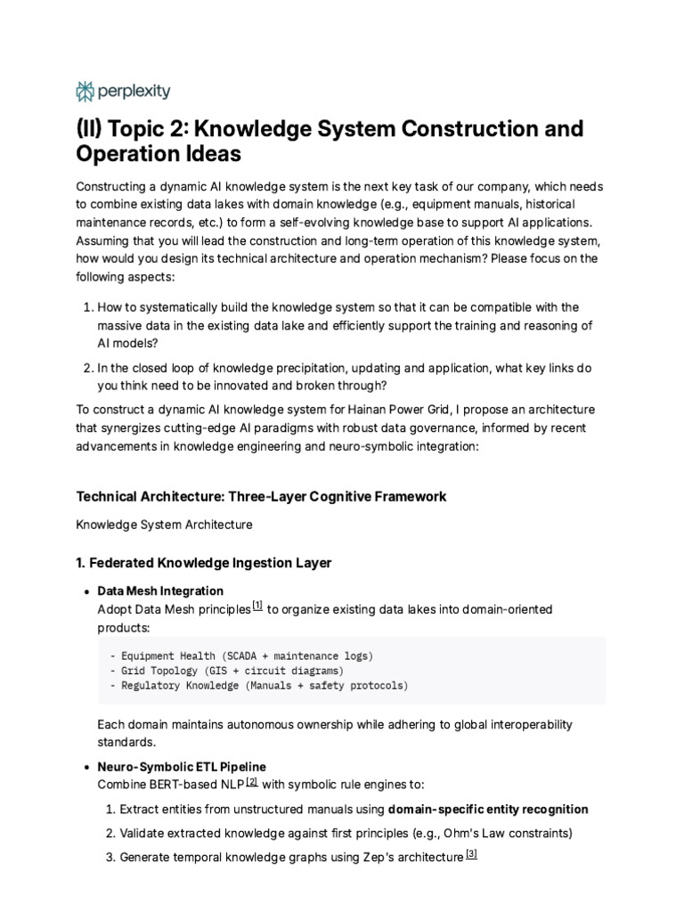 AI Knowledge System for Hainan Power Grid | PDF | Artificial ...