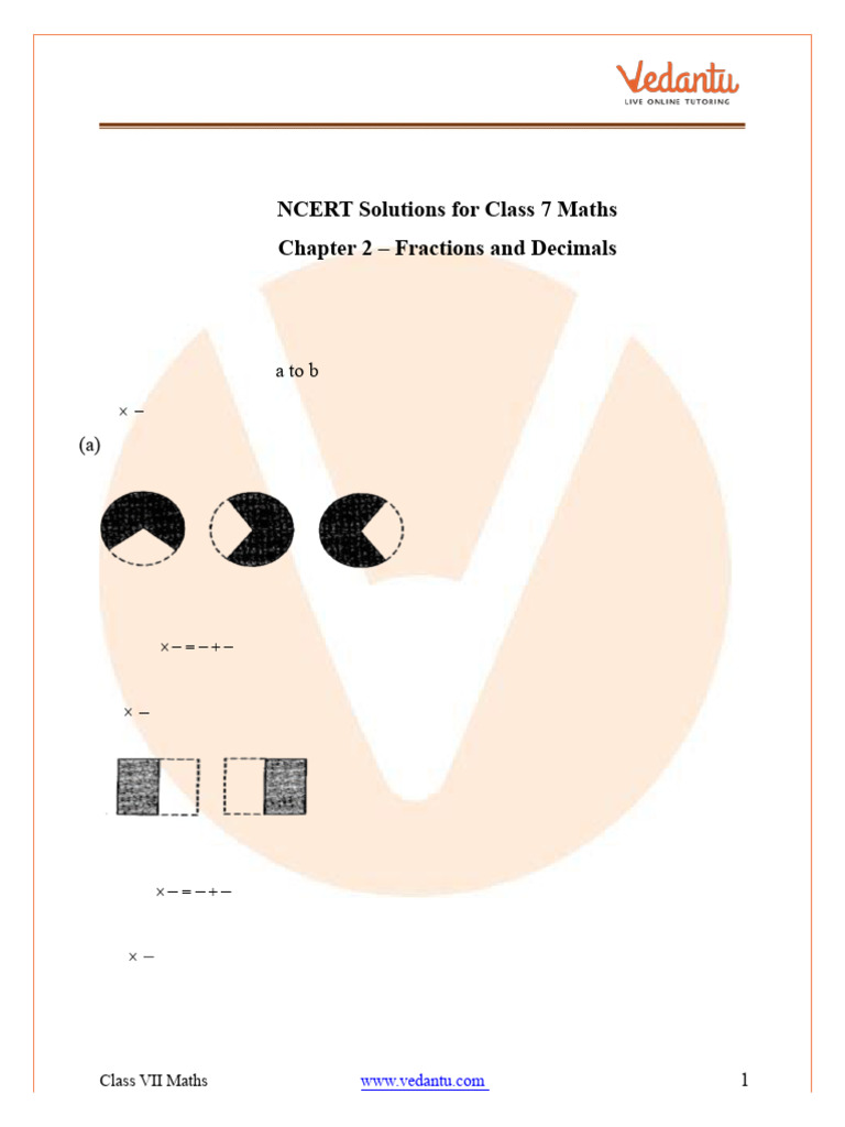 NCERT Solutions For Class 7 Maths Chapter 2 Fractions and Decimals ...