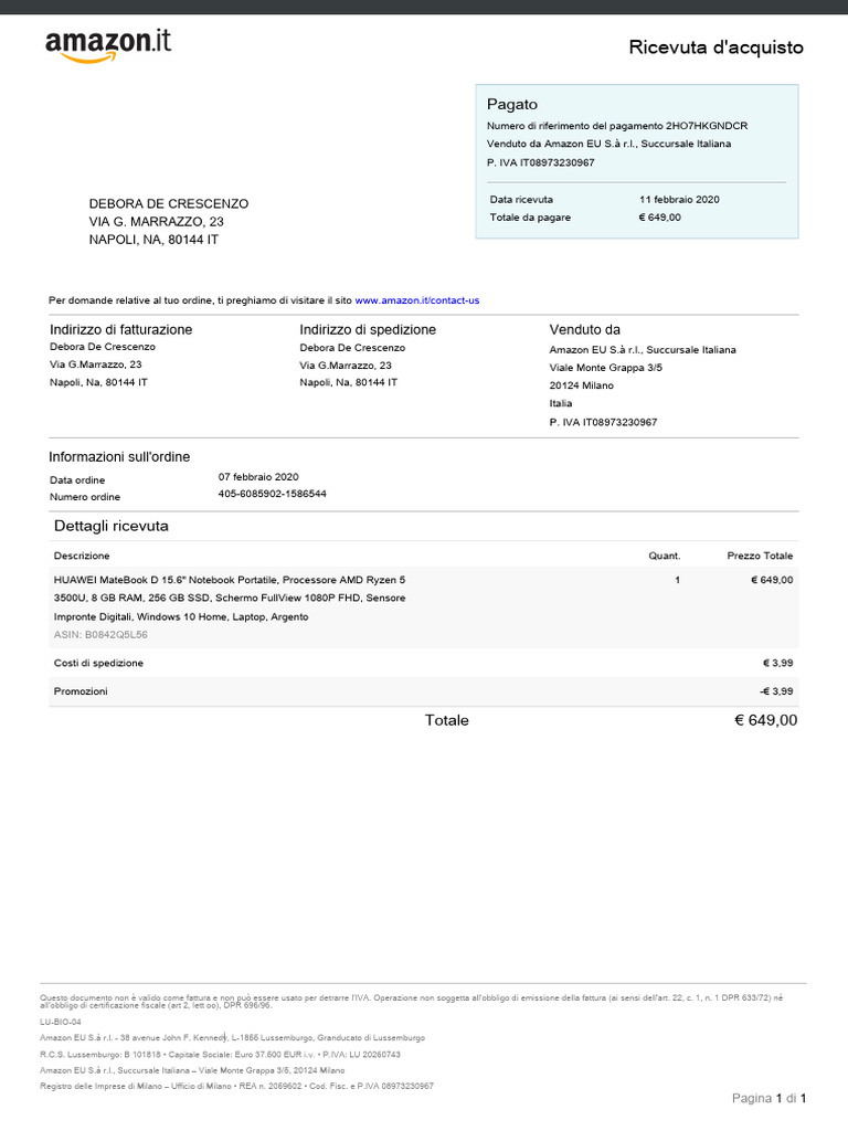 Invoice Deb | PDF