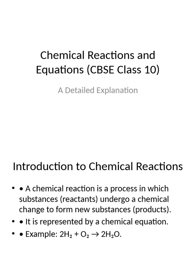 Chemical Reactions and Equations Presentation | PDF