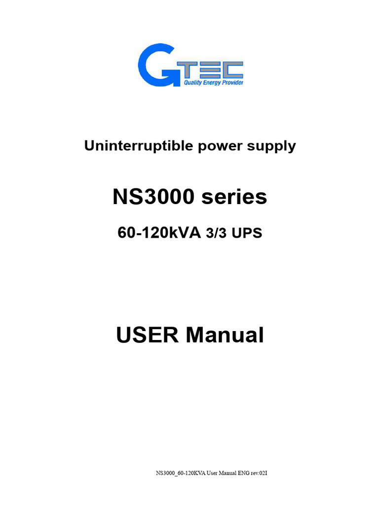 NS3000_60-120KVA-User-Manual-ENG-rev.02_compressed | PDF | Power ...