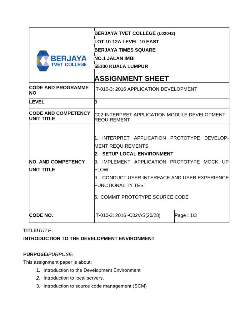 Application Development Assignment Guide | PDF | Version Control ...