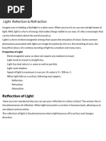 Class 10 Light Reflection & Refraction Notes | PDF | Mirror | Light