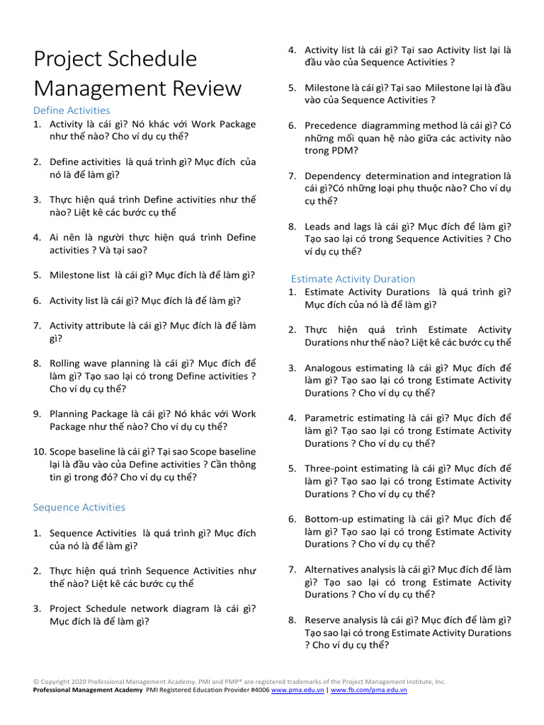 Schedule Review | PDF