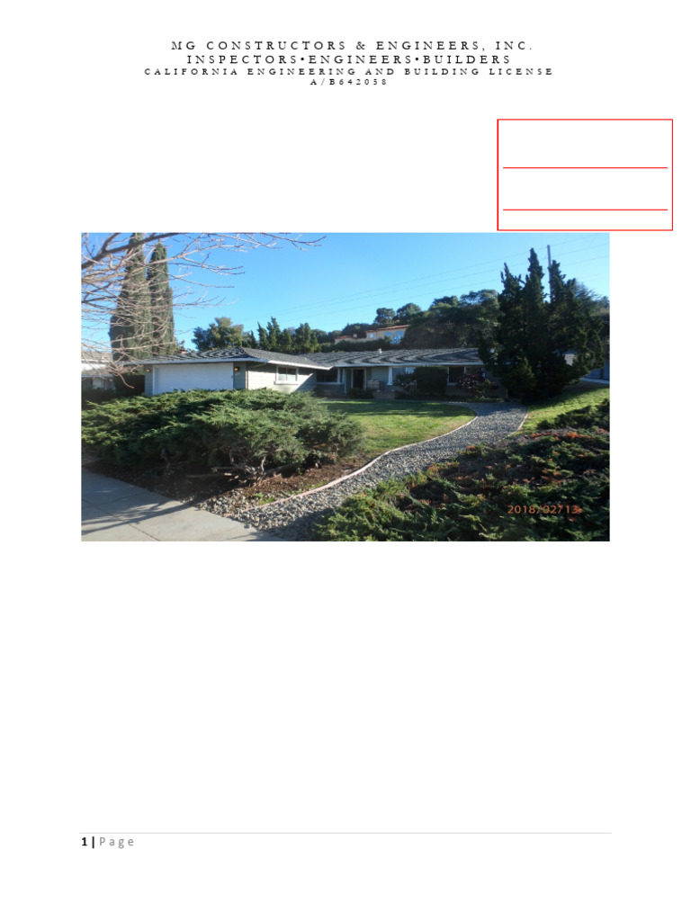 Foundation Inspection Report for 11147 Linda Vista | PDF | Humidity ...
