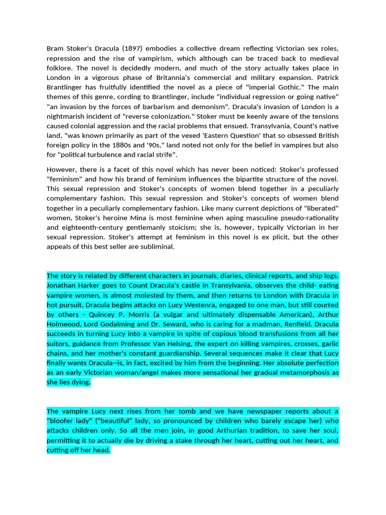Dracula.general note | PDF | Count Dracula | Mina Harker