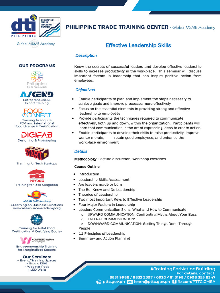 Effective Leadership Skills Seminar | PDF