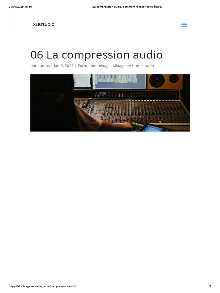 Guide sur la compression audio | PDF | Électronique | Enregistrement