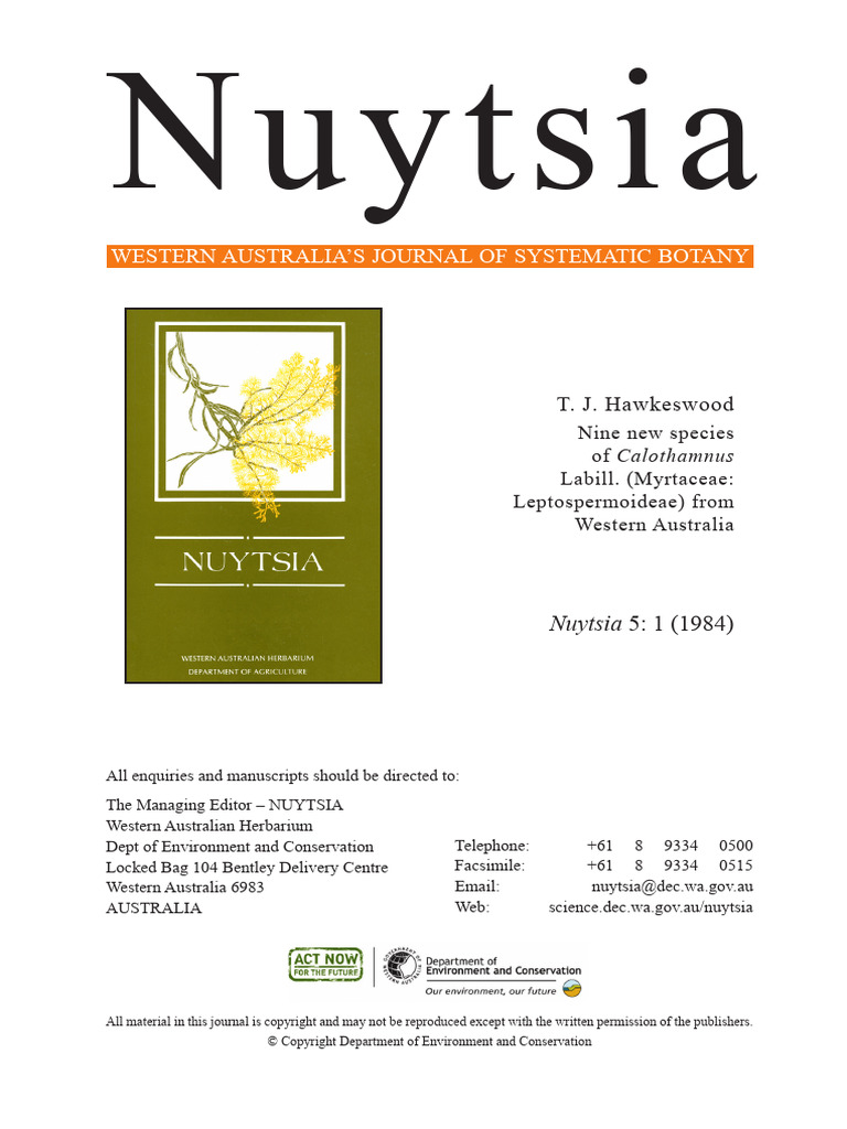 Nine New Species of Calothamnus From Western Australia | PDF | Leaf ...
