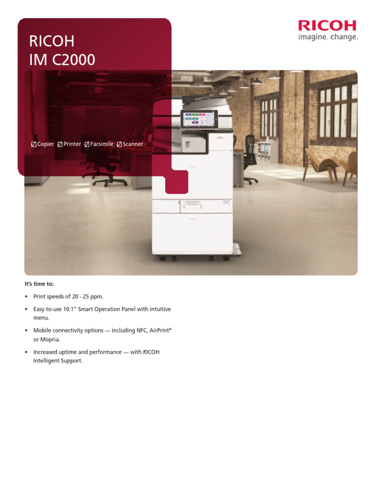 Ricoh IM C2000 Brochure | PDF | Image Scanner | Fax