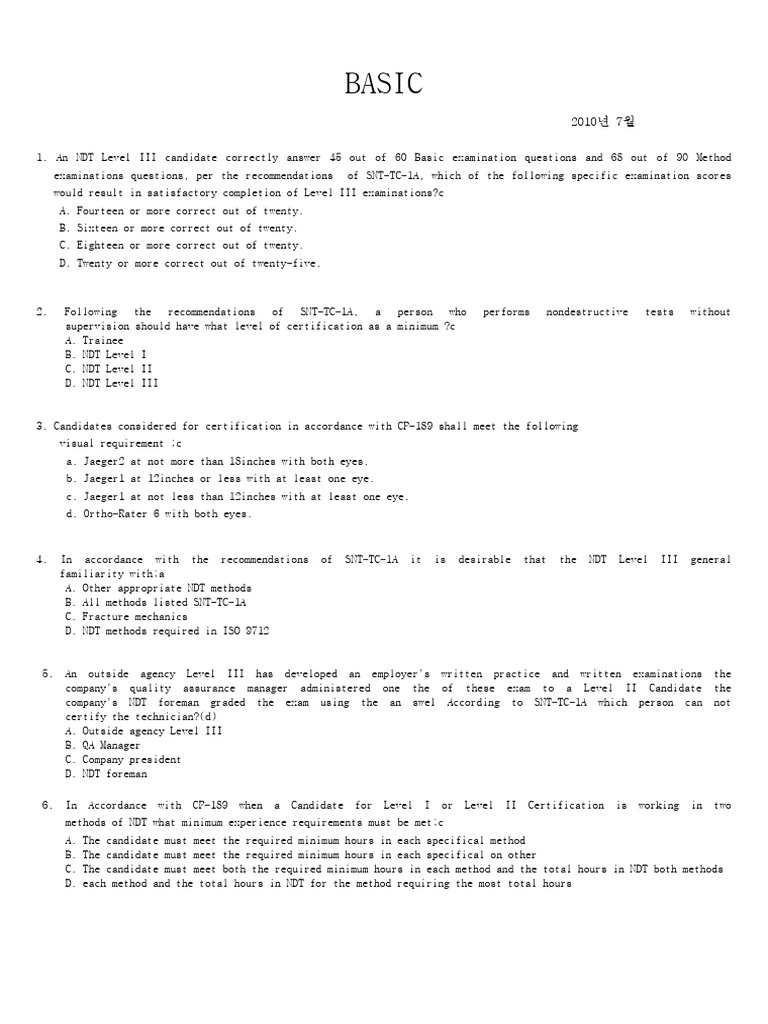 NDT Level III Exam Guidelines | PDF | Nondestructive Testing | Fracture