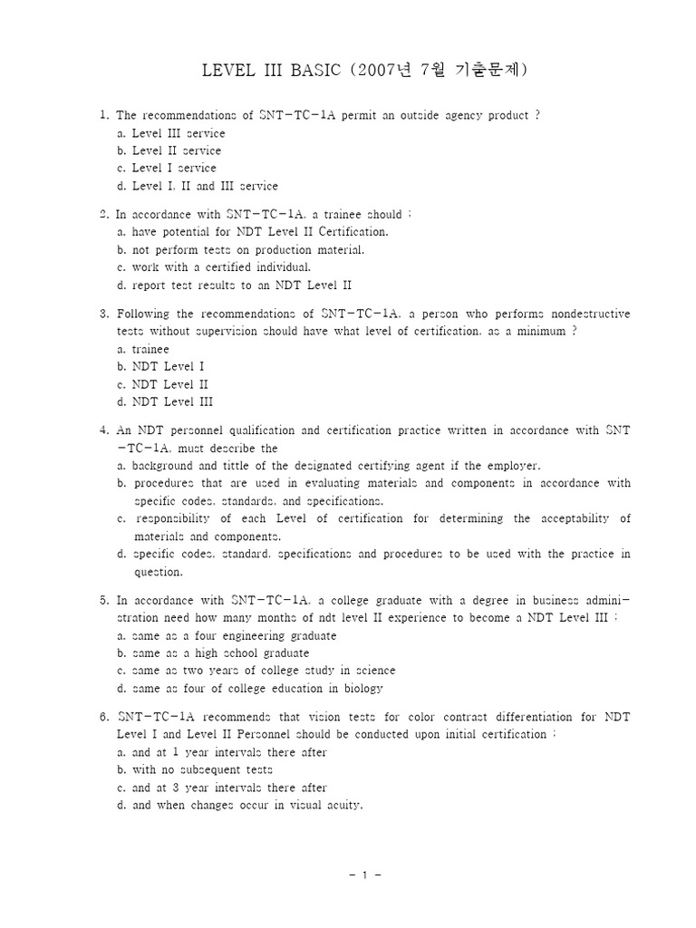 Level III NDT Certification Guidelines | PDF | Nondestructive Testing