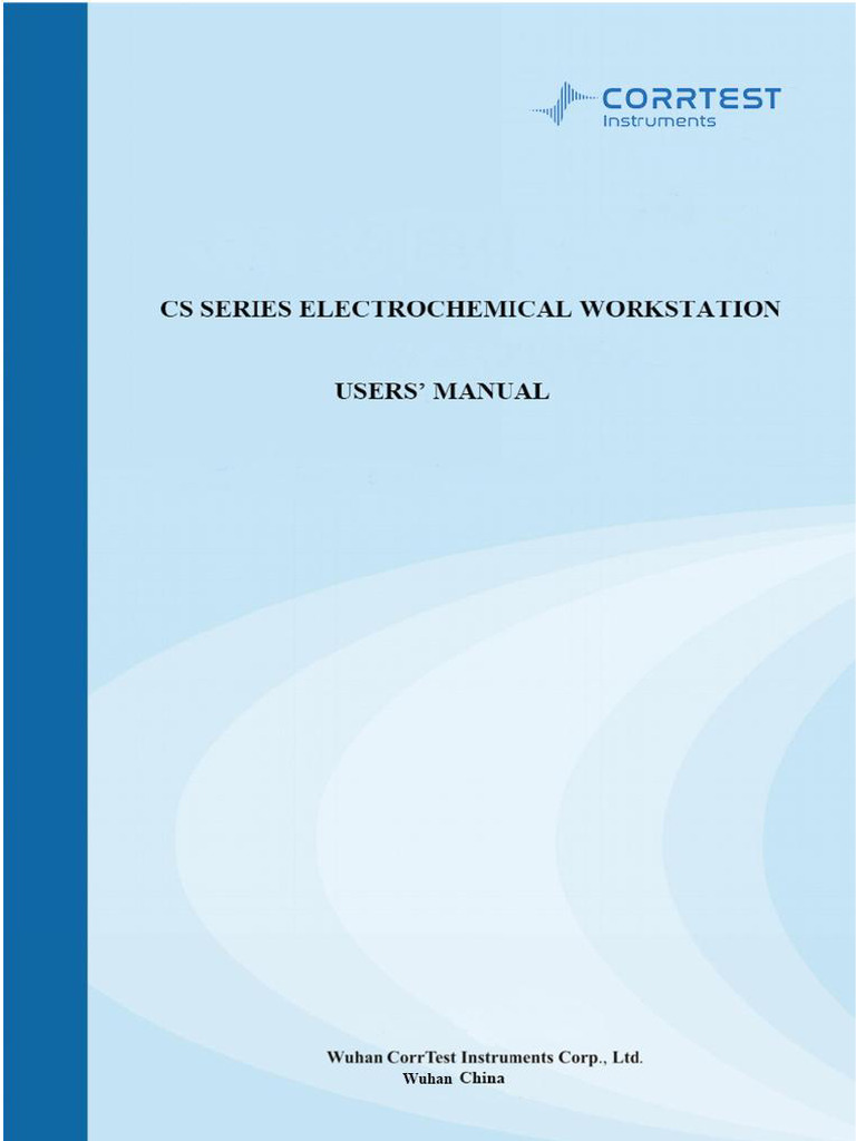 CS Series Potentiostat Manual | PDF | Electrochemistry | Corrosion