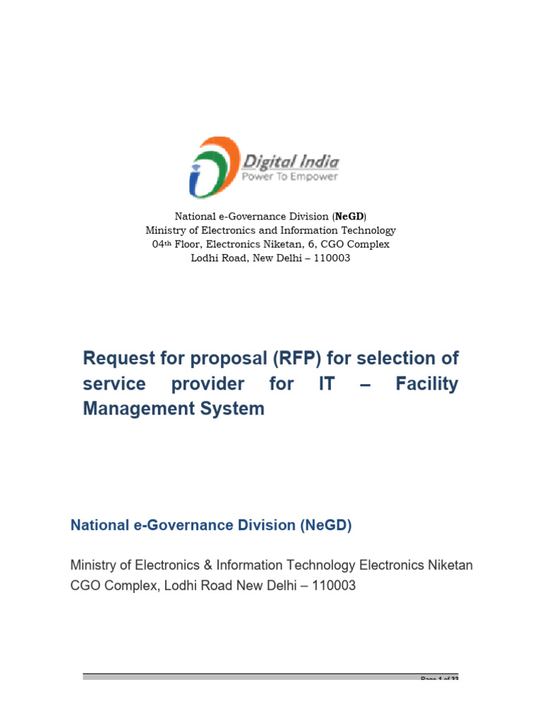 RFP for IT Facility Management Services | PDF | Operating System ...
