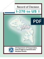 I-270 To US 1: Record of Decision