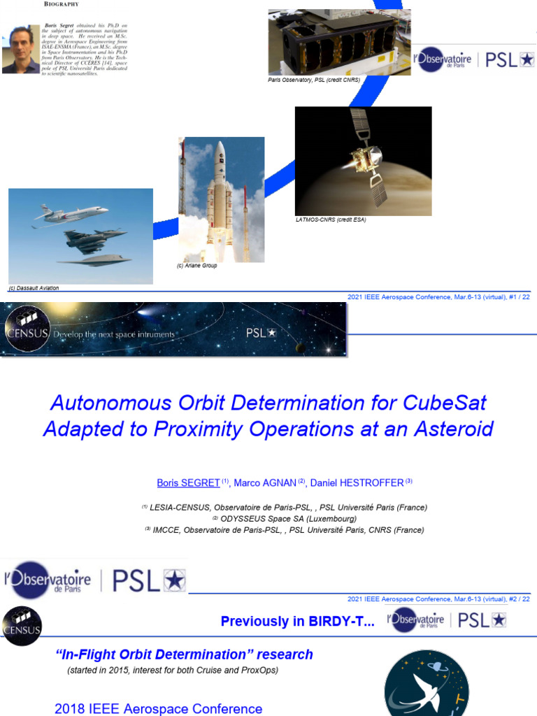 Autonomous Orbit Determination for CubeSats | PDF | Kalman Filter | Lidar