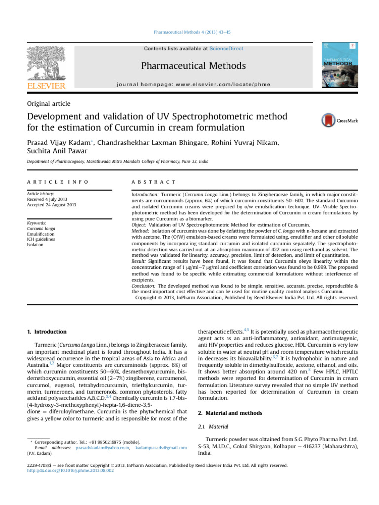 Development and Validation of Uv Spectrophotometric Method For The ...